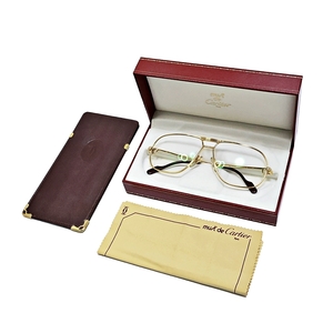 must de Cartier 135 59□12 カルティエ ヴィンテージ メガネ フレーム クロス ケース付き 眼鏡 度入り 020FEZFI95