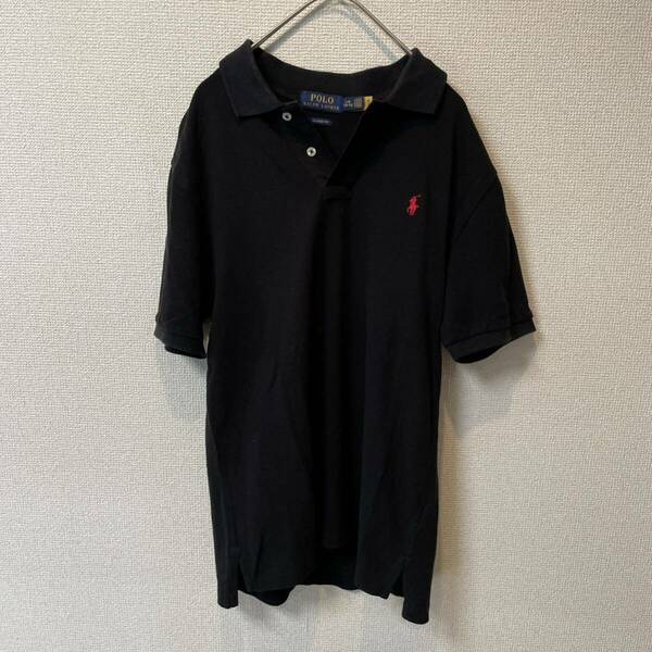 Polo Ralph Lauren ポロラルフローレン　ポロシャツ　黒/ブラック 赤ポニー キッズL レディースSサイズ相当