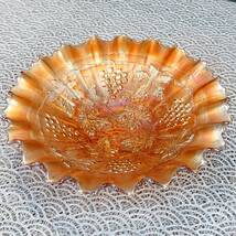 A07-0308　昭和レトロ ビンテージ カーニバルガラス 深皿 大鉢 直径22cm_画像1