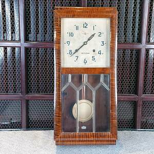 A04-0322　昭和レトロ 古時計 振子時計 掛時計 精工舎 ゼンマイ式 動作品