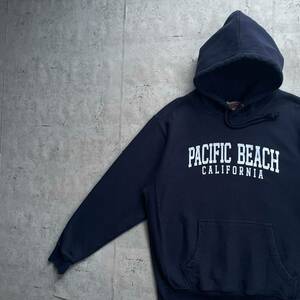 vintage 90's MV.SPORT リバースウィーブタイプ カレッジロゴ PACIFIC BEACH プルオーバーパーカー ネイビー L