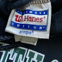 vintage 90's Hanes ヘビーオンス カレッジロゴ PLYMOUTH STATE プルオーバーパーカー ブラック L_画像4