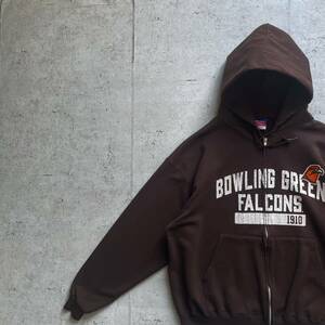 champion チャンピオン カレッジロゴ BOWRING GREEN FALCONS フルジップアップ パーカー ブラウン XL