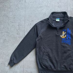 champion チャンピオン カレッジロゴ LSSU ハーフジップ スウェット トレーナー チャコールグレー L