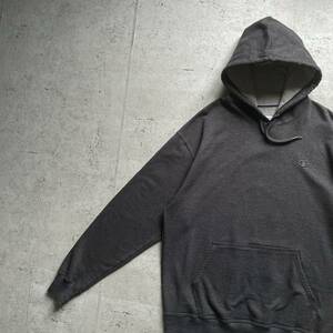 champion チャンピオン ヘビーオンス ワンポイントロゴ プルオーバー パーカー チャコールグレー L