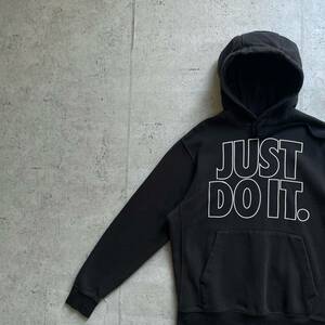 NIKE ナイキ JUST DO IT プリント プルオーバー パーカー ブラック M