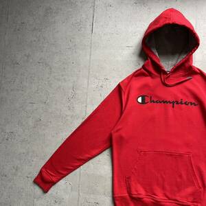 champion チャンピオン プリント ワンポイントロゴ プルオーバー パーカー レッド M