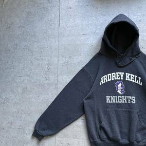 RUSSELL ラッセル カレッジロゴ リバースウィーブタイプ ARDREY KELL KNIGHTS プルオーバー パーカー チャコールグレー M