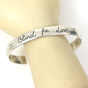 グッチ GUCCI ブレスレット ブラインド フォー ラブ BLIND FOR LOVE SILVER BRACELETS 925 バングル 腕輪 【xx】【中古】4000060801600449