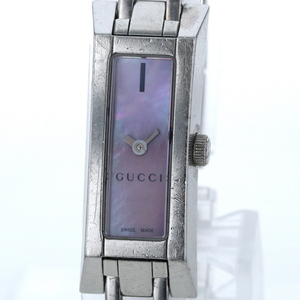 グッチ GUCCI スクエア 110 クオーツ ピンクジェル 2針式 レディース 腕時計【xx】【中古】4000019801200433