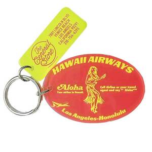 HAWAII AIRWAYS フラガール柄 キーホルダー レッド アクリル製 ハワイ 航空 ハワイアン ハワイ 雑貨 アメリカ 雑貨 アメリカン雑貨