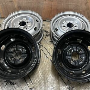 旧車 トヨタ 純正 鉄 スチールホイール 14インチ 14x5J+45 3.2 89/8 PCD114.3/4H 中古4本 希少 GX71 マークⅡ ？の画像2