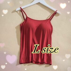  camisole inner bla top underwear tops lady's cup attaching underwear simple red red new goods unused L