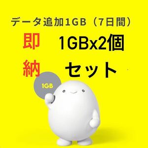 【即納】povo プロモコード 1GB x2個セット(2回分) 合計2GB