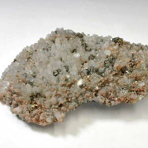【鉱石】 水晶クラスターパイライト共生 高さ：6cm 横幅：28cm 重量：2792g ● パワーストーン 0303022-3の画像2