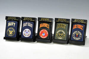 【ZIPPO】　海軍　海兵隊　ＭＡＲＩＮＥＳ　ＮＡＶＹ　ＡＲＭＹ　ＡＩＲ ＦＯＲＣＥ　未使用　オイルライター　0302117-9