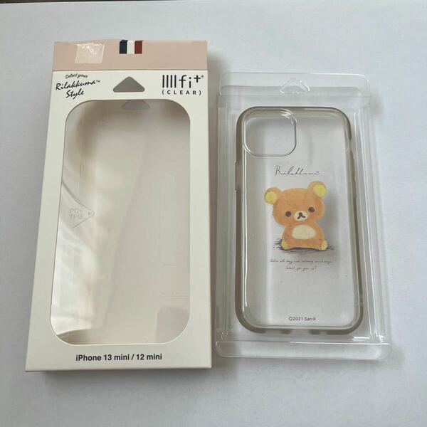 603p2212☆ グルマンディーズ リラックマ IIIIfit Clear iPhone13 mini/12 mini(5.4インチ)対応ケース アップ GRC-273A