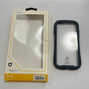 603p2314☆ iFace Reflection iPhone SE(第3世代/第2世代)/8/7 ケース クリア 強化ガラス (ネイビー)【アイフォンse3 アイフォン