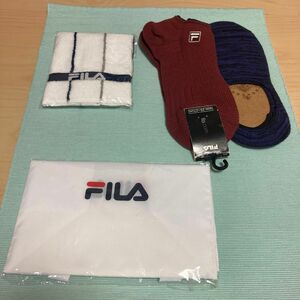 【未使用品】FILA ミニタオル　ナイロンバッグ　靴下　フットカバー　セット