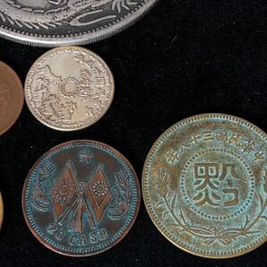 中国古銭 硬貨 銅貨 銀貨 光緒元宝 中華民国銅元 など 7枚 総重量261gの画像3