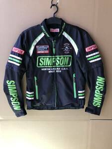 シンプソン (SIMPSON)　半袖切り替え　春夏　メンズMサイズ　メッシュジャケット　バイクジャケット　カワサキ　KAWASAKI　中古　NO294