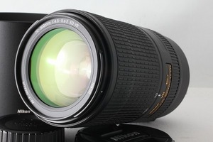 ◆ほぼ新品◆ニコン NIKON AF-P NIKKOR 70-300mm F4.5-5.6E ED VR フード ポーチ付◇M44143