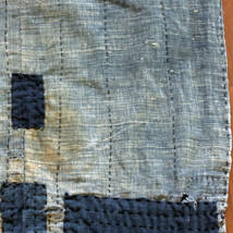 襤褸 敷物 ラグ 藍染 継ぎ接ぎ 手縫い 木綿 古布 ボロ インディゴ フェード Vintage cotton rug indigo handmade textile fabrics_画像6