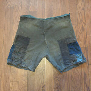 ボロ 木綿 短パン ビンテージ 継ぎ接ぎ 襤褸 昭和レトロ 古着 vintage pants boro cotton 