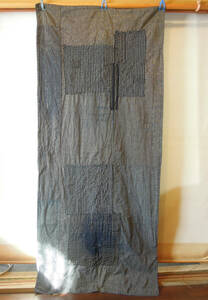 ボロ 襤褸 敷物 刺し子 縞木綿 古布 継ぎ接ぎ boro old fabrics textiles handmade cotton sashiko vintage