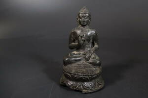 【和】(8729)　時代古作　唐物　古銅　古銅座像仏　仏像　仏教美術
