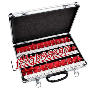  carbide router * trimmer bit set 35 pcs insertion . axis diameter 6mm aluminium storage case attaching 