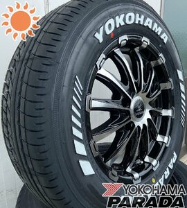 車検対応品 ハイエース200系 16インチ タイヤホイールセット 4本セット 1台分 BD12 ヨコハマ パラダ 215/65R16 ホワイトレター