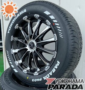 車検対応 17インチ タイヤ ホイール セット ハイエース 200系 ヨコハマ パラダ PA03 215/60R17 4本セット 1台分 BD12 ホワイトレター