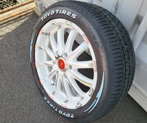 【訳あり】車検対応 200系ハイエース 夏タイヤ ホイール4本セット 225/50R18 TOYO H30 18インチ 1台分 ホワイトレター BD12_画像5