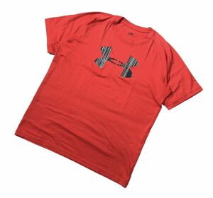 キッズサイズ ● UNDER ARMOUR アンダーアーマー ● UA ビッグ ロゴ プリント 半袖 Tシャツ レッド YXL