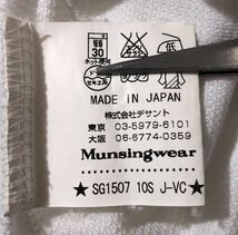 ● Munsingwear マンシングウェア ● ロゴ ペンギン 刺繍 サッカー地 半袖 ハーフジップ ゴルフ ポロシャツ ホワイト L_画像6
