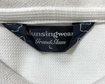 ● Munsingwear マンシングウェア ● ロゴ ペンギン 刺繍 サッカー地 半袖 ハーフジップ ゴルフ ポロシャツ ホワイト L_画像5