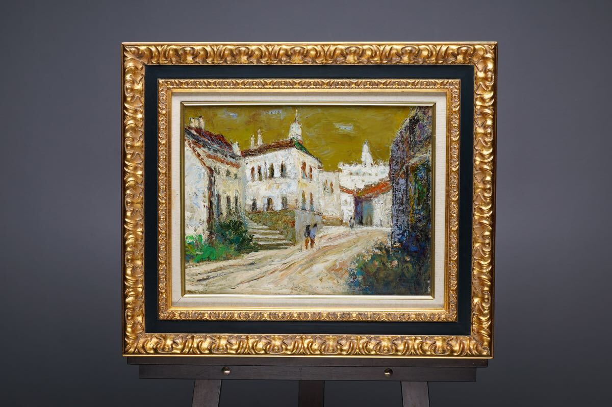 Genuine work by Hidaka Shigeru [Suburbs of Segovia] Oil painting F6 size (41cm x 32cm) Signed and endorsed ◎ Member of Le Salon, Gold Award winner, talented artist active in France, Spanish landscape, high-quality frame, Painting, Oil painting, Nature, Landscape painting