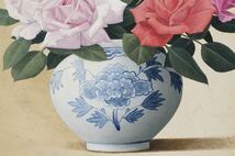 真作 南田昌康【薔薇】油絵 F10(53cmx45.5cm) サイン・裏書あり◎岡山出身 無所属実力派 美術市場掲載現役写実画家 リアリズム薔薇図逸品！_画像6