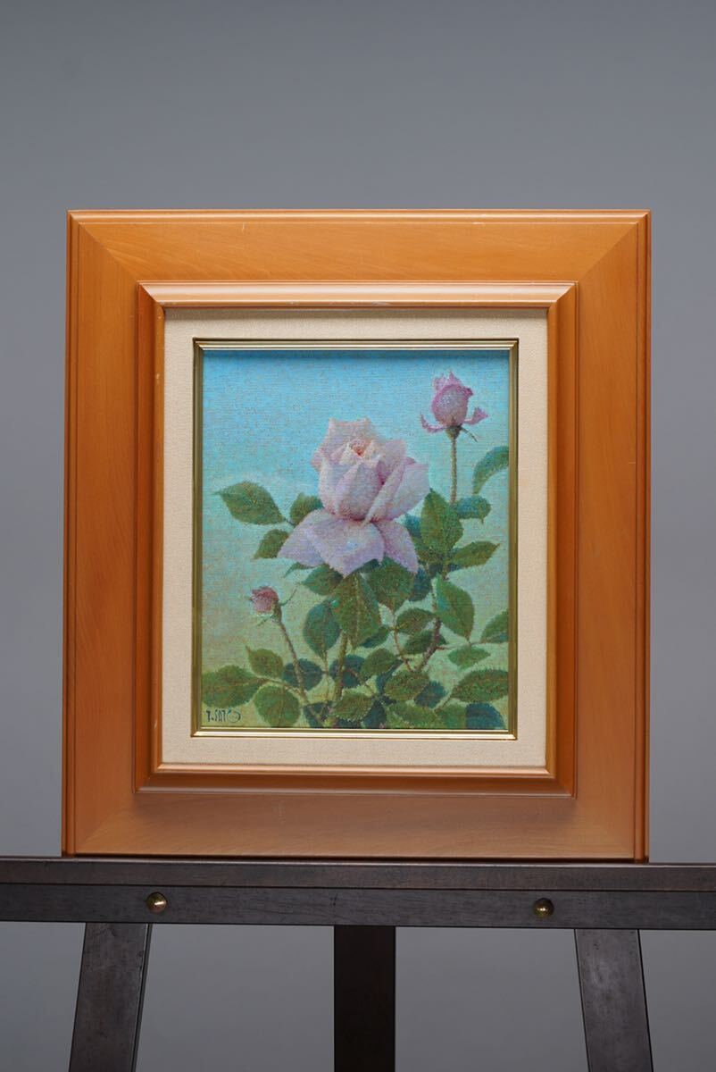 Authentic work by Tetsuro Sato, Autumn Clear Skies hand-painted oil painting, F3 size (22cm x 27.5cm), signed and endorsed, a talented artist listed on the art market, studied under Zenzaburo Kojima, pointillism rose painting, Painting, Oil painting, Still life
