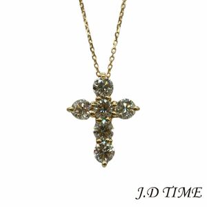 K18YG クロスダイヤモンドネックレス D1.11ct ユニセックス【新品】(JD-UNI-171452)