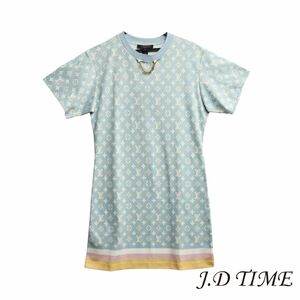 LOUIS VUITTON【ルイ・ヴィトン】 モノグラム Tシャツドレス 1ABYHV アイスブルー レディース【新品】(HY-2470)