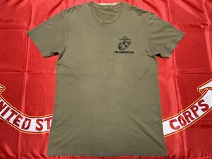 中古　USMC THE FIGHTING 13TH MARINE EXPEDITIONARY UNITコットンTシャツ　LARGE カーキ