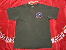 中古美品　USMC 1st RADIO BATTALION 1 MARINE EXPEDITIONARY FORCE コットンTシャツ　ANVIL製　LARGE OD_画像1