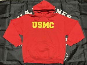 中古美品　MADE IN USA USMC フーディ　ＭＶ　SPORT製　Lサイズ　RED