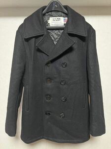 中古美品　MADE IN USA SCHOTT U.S. 名作740N PEA JACKET WOOL メルトンピーコート　40サイズ　ブラック