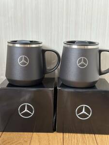 Mercedes Benz メルセデスベンツ 真空二層 ステンレスマグカップ コップ ペア 食器 アウトドア キャンプ 非売品 レア プレゼント 納車 ロゴ