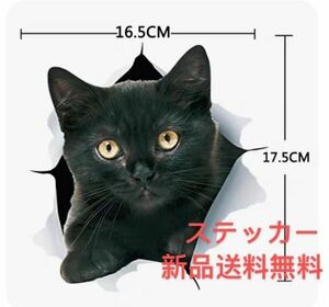 車用 おもしろ シール ステッカー カー用品 車用品 かわいい猫　黒猫