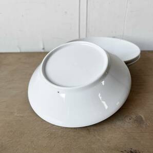 5枚set 少し深さのある取り皿 白磁 デットストック 陶器 検: 浅いボウル プレート 小皿 前菜 サラダ デザート プレート レトロ ビンテージの画像6