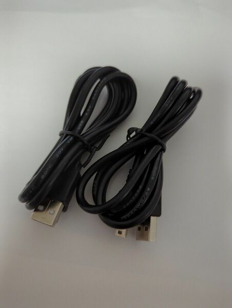 【2本セット】USBケーブル　Type A - mini USB Type B 約1.0m～1.2m